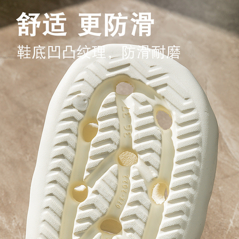 2023 New Women's Bathroom Hollow Slippers Indoor Anti-slip Couple Soft-feel Shower Slippers for Men Wholesale HK21