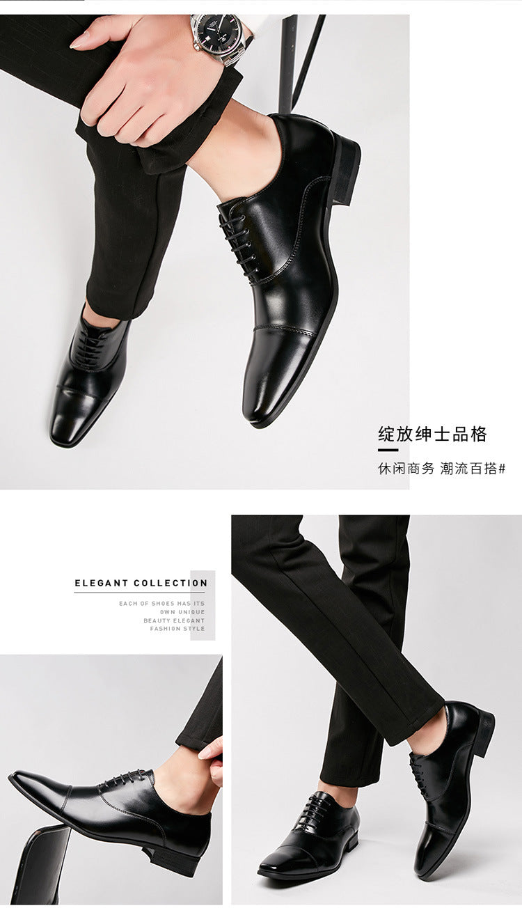 2024 New Japanese Business Genuine Leather Formal Shoes Men's Laced Officer Wedding Shoes Three-piece Toe Oxford British Style HK49