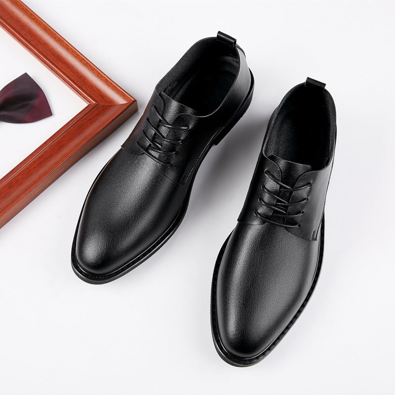 2024 New Spring and Summer Dress Leather Shoes with Inner Height Increase, Business and Casual Men's Shoes