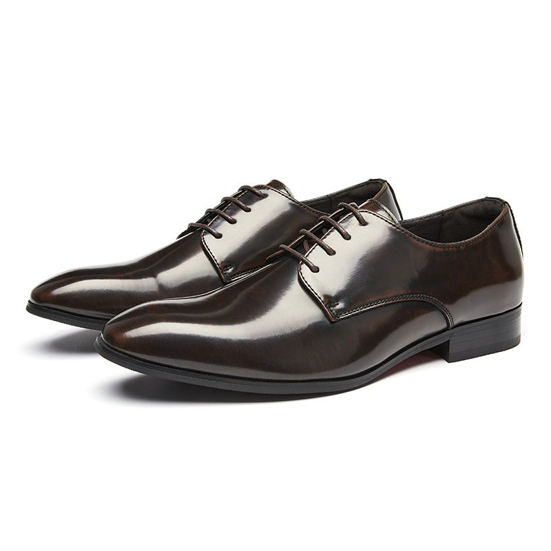 2024 New Men's Genuine Leather Business Formal Shoes Simple Summer Pointed British Style Derby Wedding Shoes for Groom HK100