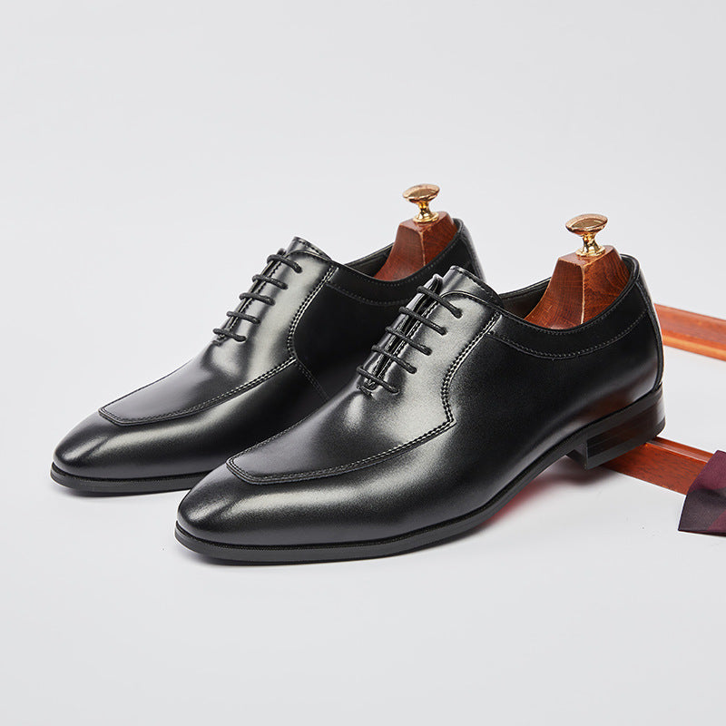 2024 New Handmade Oxford Shoes Men's Genuine Leather Business British Style Formal Groom Wedding Shoes HK107