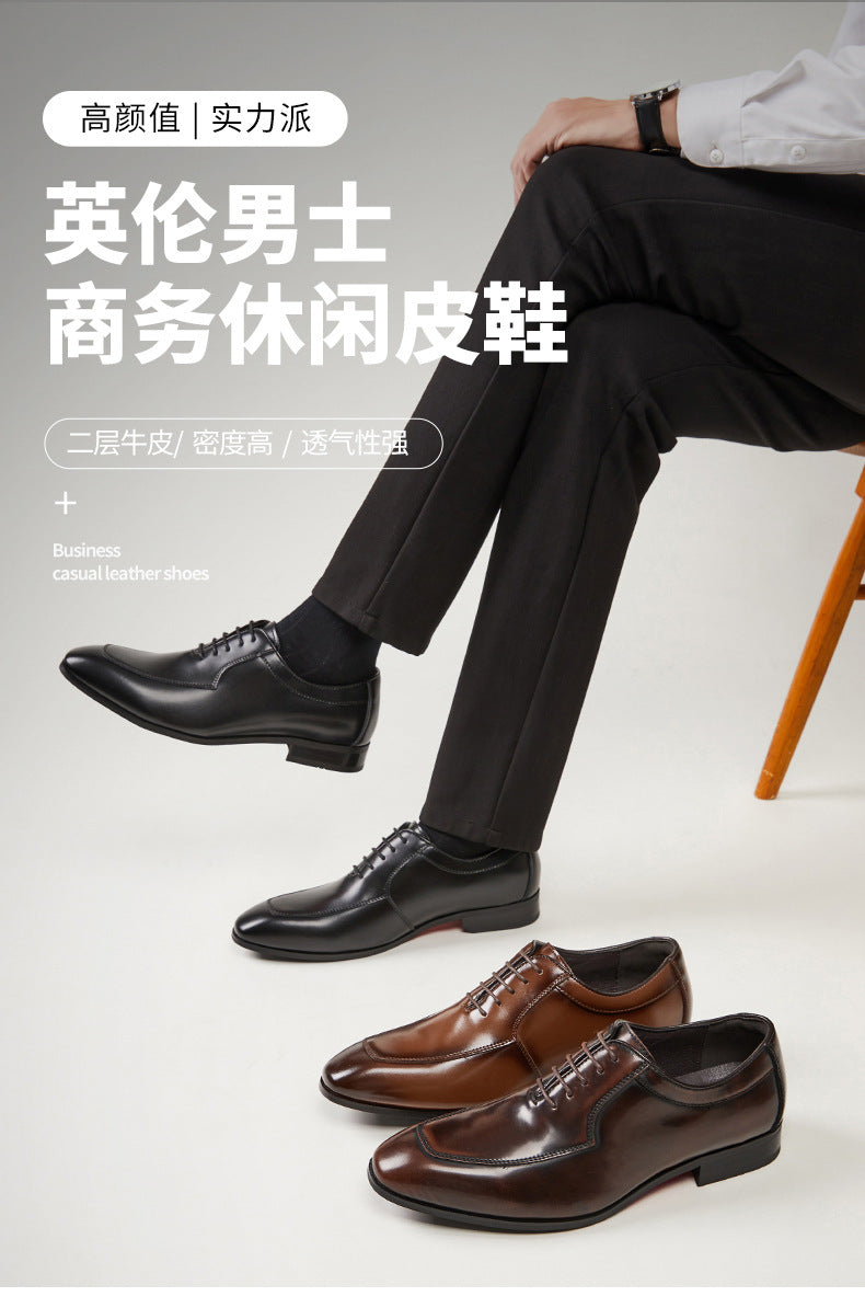 2024 New Handmade Oxford Shoes Men's Genuine Leather Business British Style Formal Groom Wedding Shoes HK107