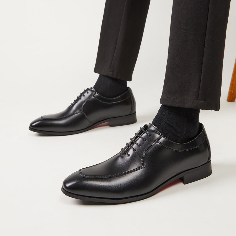 2024 New Handmade Oxford Shoes Men's Genuine Leather Business British Style Formal Groom Wedding Shoes HK107