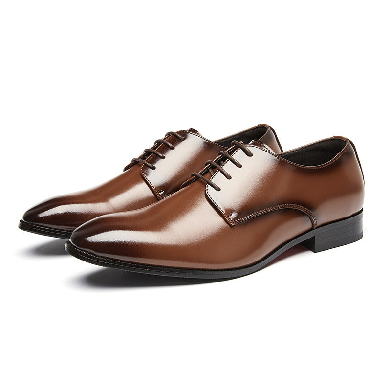 2024 New Men's Genuine Leather Business Formal Shoes Simple Summer Pointed British Style Derby Wedding Shoes for Groom HK100