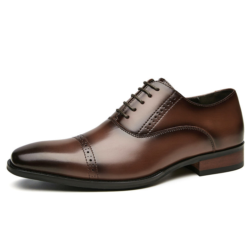 2024 New Men's Genuine Leather British Style Carved Laced Business Formal Three-piece Toe Gentleman's Single Shoes for Youth HK46