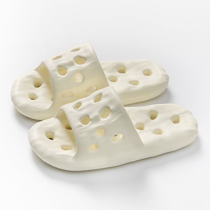 2023 New Women's Bathroom Hollow Slippers Indoor Anti-slip Couple Soft-feel Shower Slippers for Men Wholesale HK21