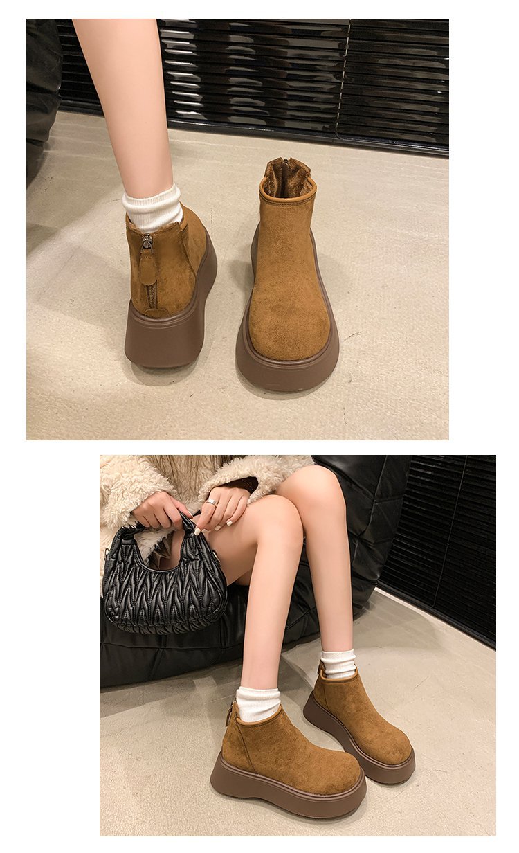 Platform Height-increasing Women's Birkenstocks Dr.Martens 2024 New Fall Winter Fleece-lined Snow Boots Short Boots Winter Shoes HK36