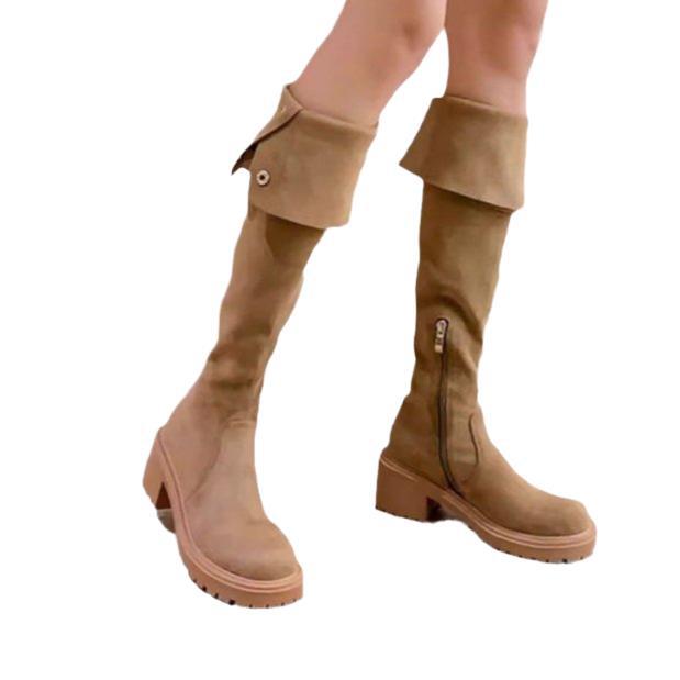 Internet-famous Trendy Women's Over-the-knee 2024 Winter New Lamb Fur Long Tube Boots Slim High Tube Fleece-lined Slim Knight Boots HK34