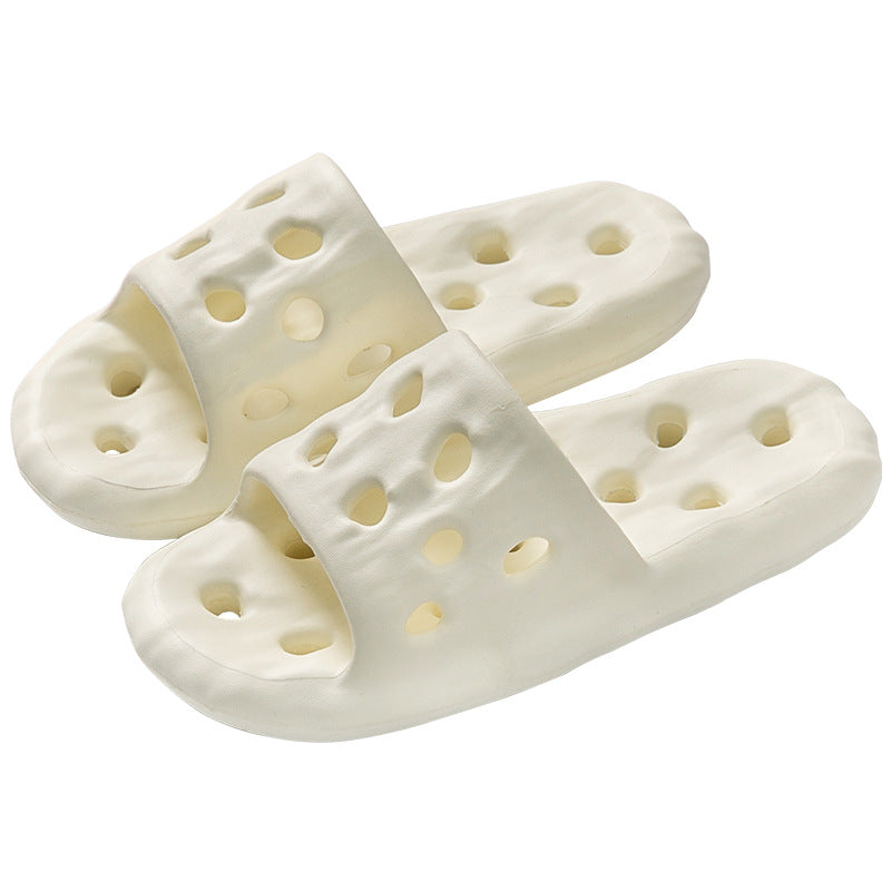 2023 New Women's Bathroom Hollow Slippers Indoor Anti-slip Couple Soft-feel Shower Slippers for Men Wholesale HK21