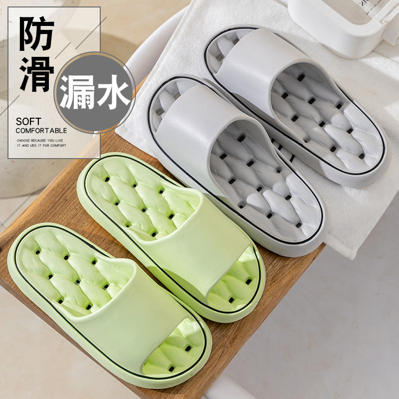 Summer Women's Bathroom Drainage Slippers Indoor Household Anti-slip Quick-dry Silent Slippers for Men Wholesale HK20