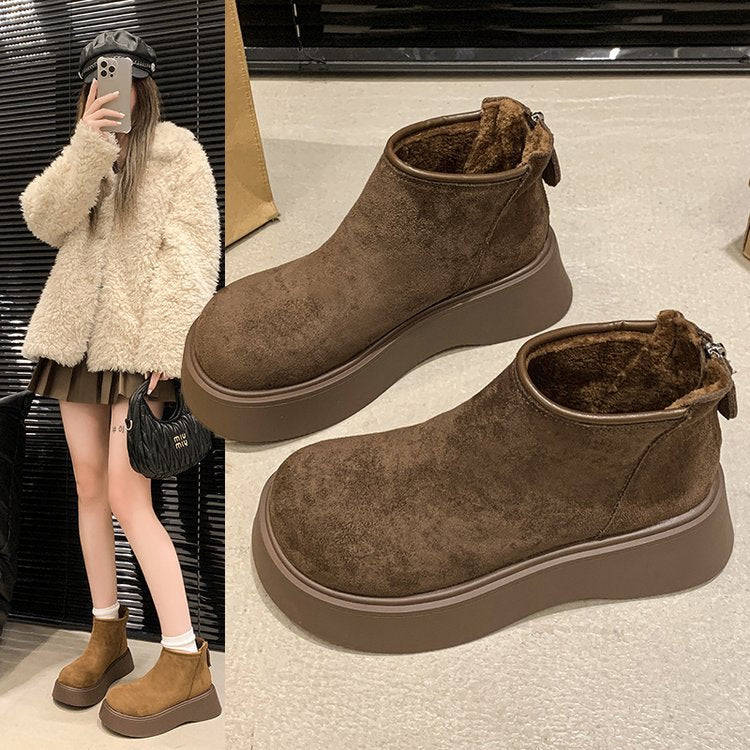 Platform Height-increasing Women's Birkenstocks Dr.Martens 2024 New Fall Winter Fleece-lined Snow Boots Short Boots Winter Shoes  HK36