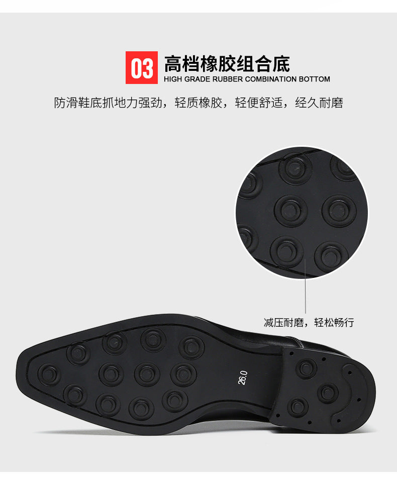 Men's 2024 New British Japanese Style Three-piece Toe Business Formal Laced Gentleman Office Work Derby Shoes  HK72