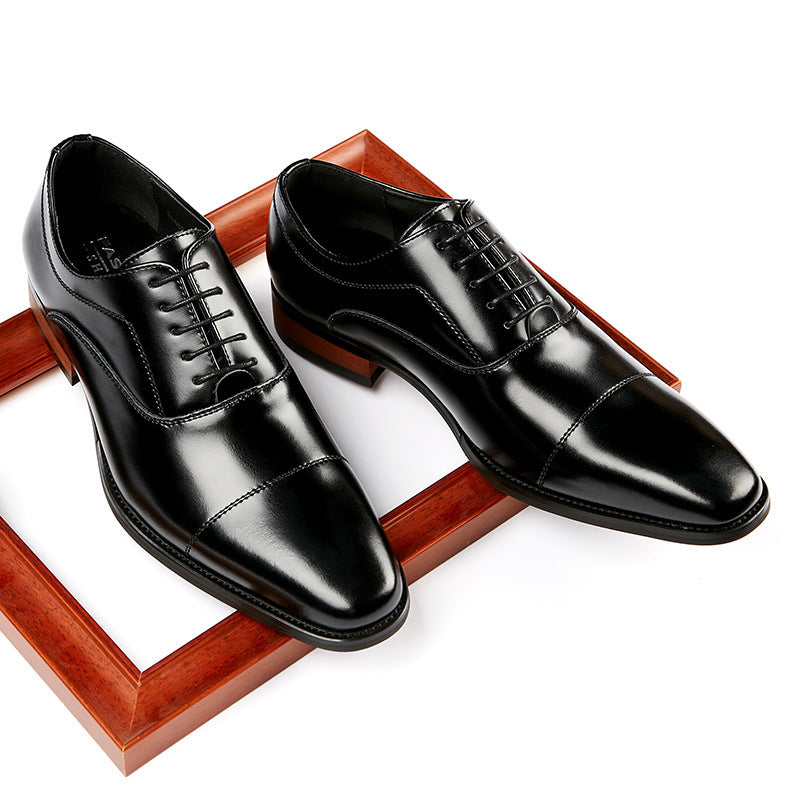 Japanese 2024 New Genuine Leather Business Shoes for Men Three-piece Toe Formal Shoes Pointed Toe Office Wedding Oxford Shoes with Wood HK75