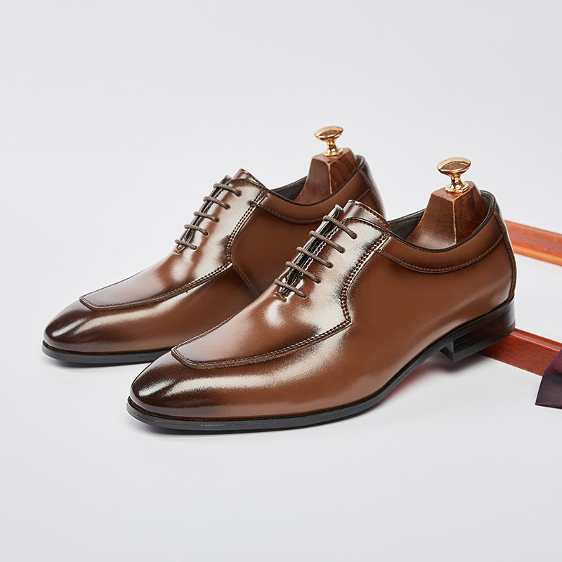 2024 New Handmade Oxford Shoes Men's Genuine Leather Business British Style Formal Groom Wedding Shoes HK107