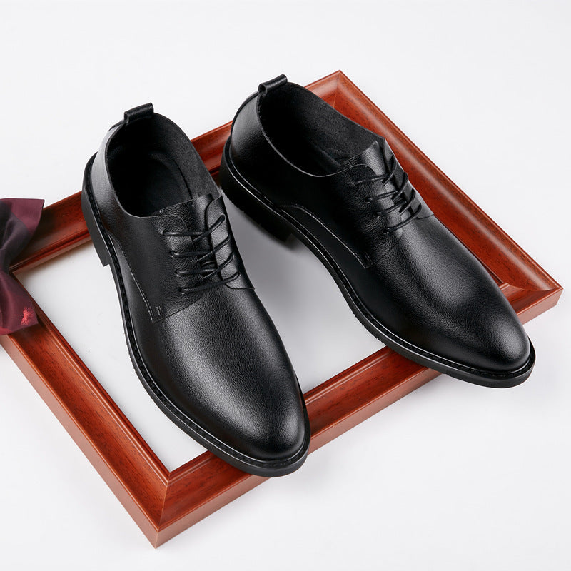 2024 New Spring and Summer Dress Leather Shoes with Inner Height Increase, Business and Casual Men's Shoes