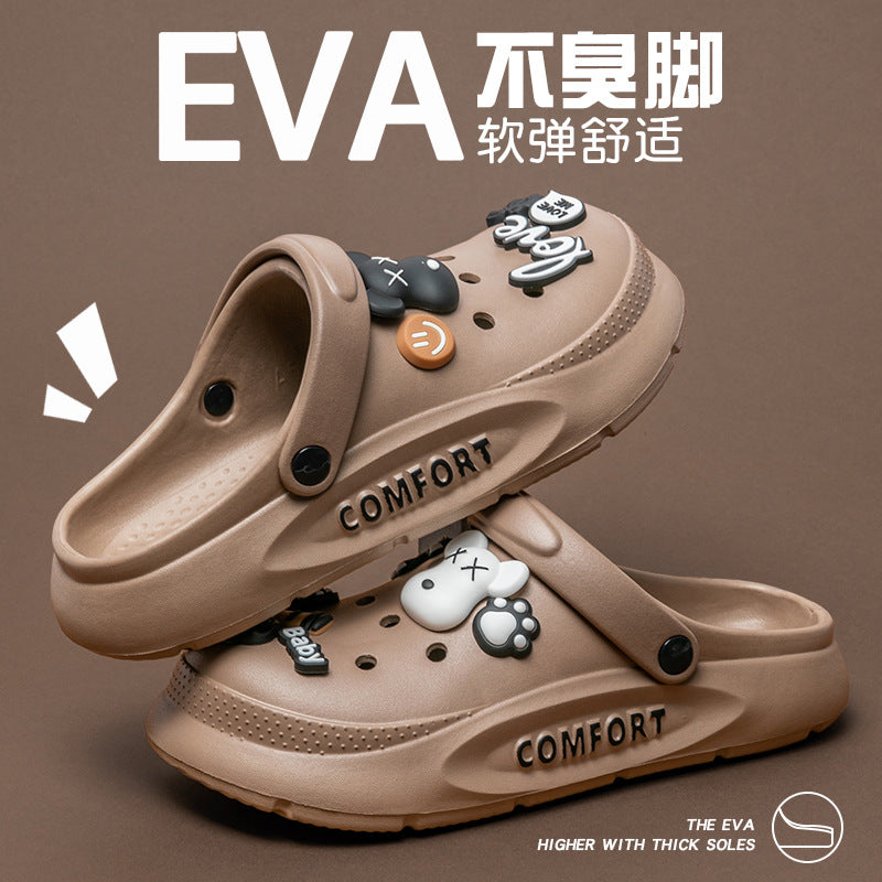 Couple's Crocs Women's 2024 Summer New Outdoor Anti-slip Durable Non-smelly EVA Slippers Men's Outdoor  HK29