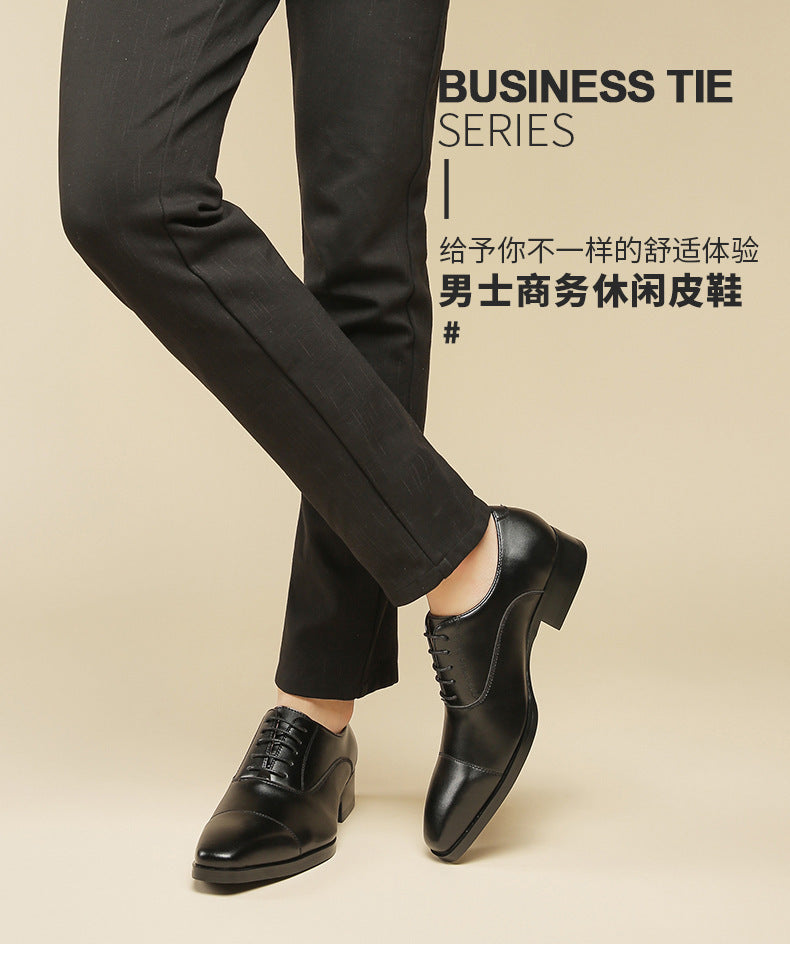 Men's 2024 New British Japanese Style Three-piece Toe Business Formal Laced Gentleman Office Work Derby Shoes  HK115