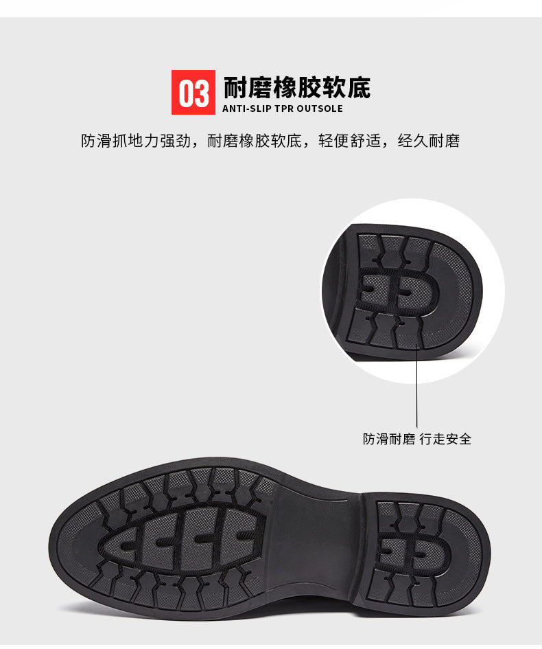Men's Top Grain Leather Shoes Genuine Leather Breathable Soft Soles British Round Toe Business Formal Soft Upper Casual Wedding Shoes  HK57
