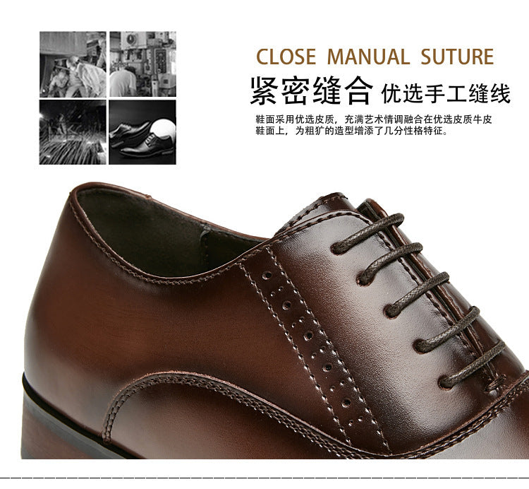 2024 New Men's Genuine Leather British Style Carved Laced Business Formal Three-piece Toe Gentleman's Single Shoes for Youth HK73