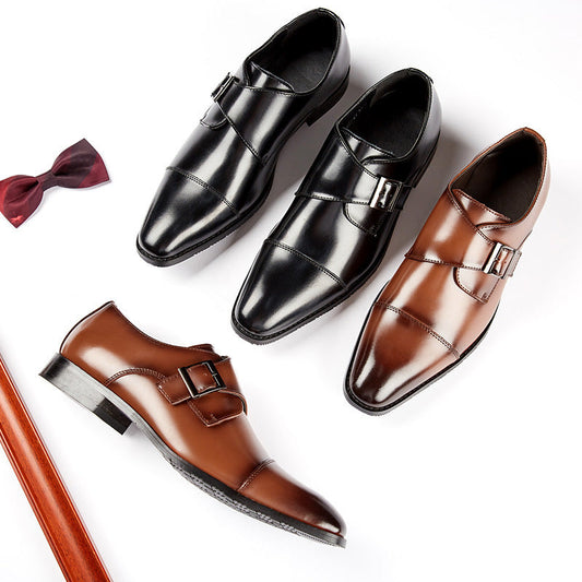 Japanese-style 2024 New Genuine Leather Business Leather Shoes for Men British-style Formal Gentleman's Single Shoes for Office Profess HK64