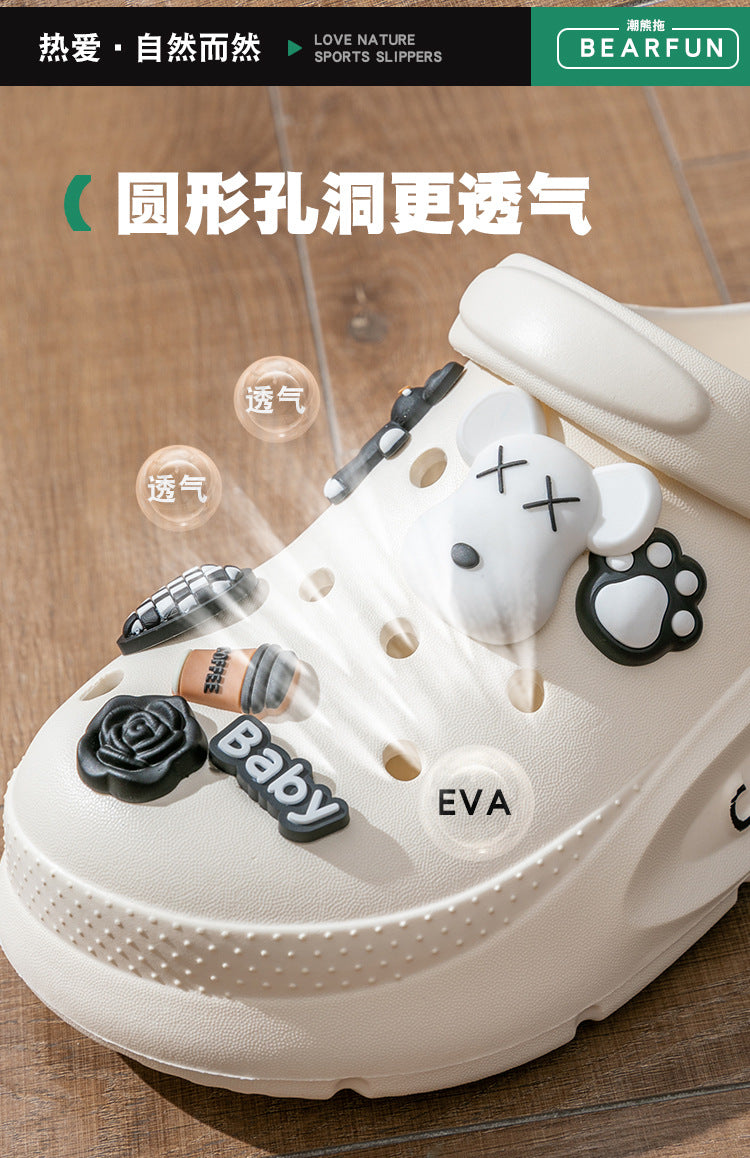 Couple's Crocs Women's 2024 Summer New Outdoor Anti-slip Durable Non-smelly EVA Slippers Men's Outdoor  HK29