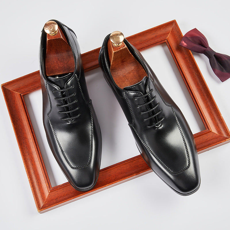 2024 New Handmade Oxford Shoes Men's Genuine Leather Business British Style Formal Groom Wedding Shoes HK107