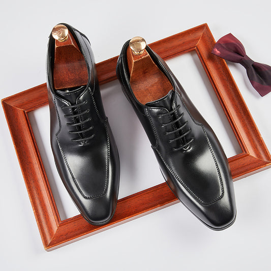 2024 New Handmade Oxford Shoes Men's Genuine Leather Business British Style Formal Groom Wedding Shoes HK107