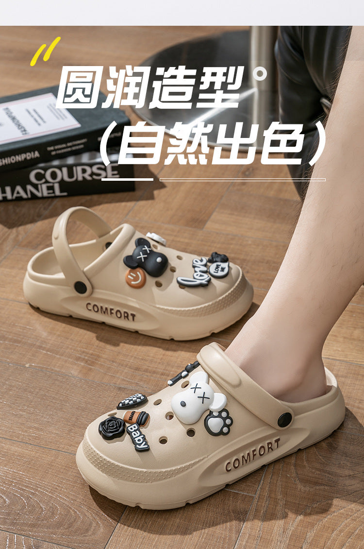 Couple's Crocs Women's 2024 Summer New Outdoor Anti-slip Durable Non-smelly EVA Slippers Men's Outdoor  HK29