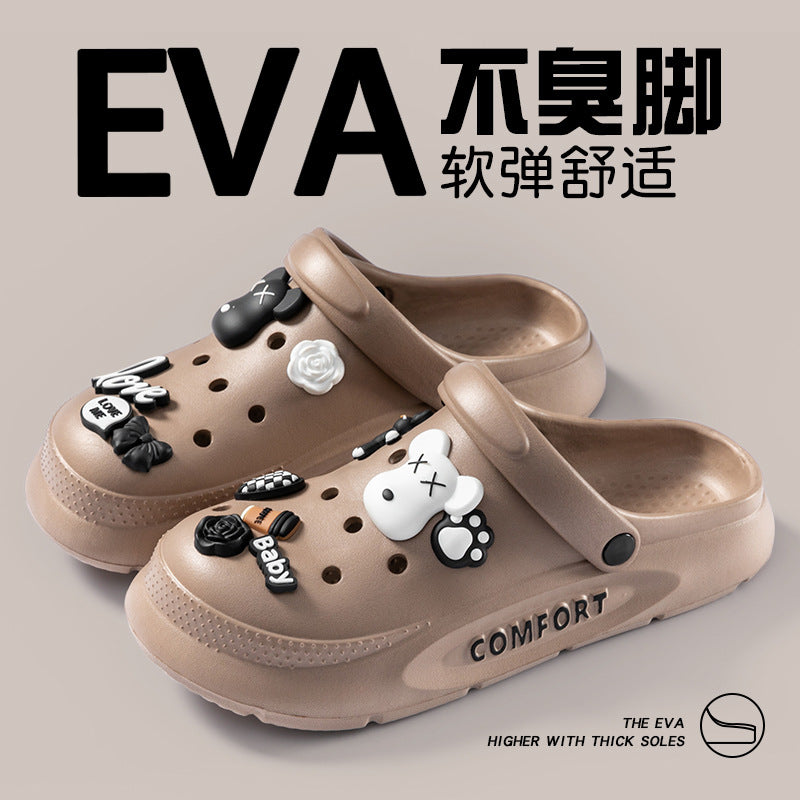 Couple's Crocs Women's 2024 Summer New Outdoor Anti-slip Durable Non-smelly EVA Slippers Men's Outdoor  HK29