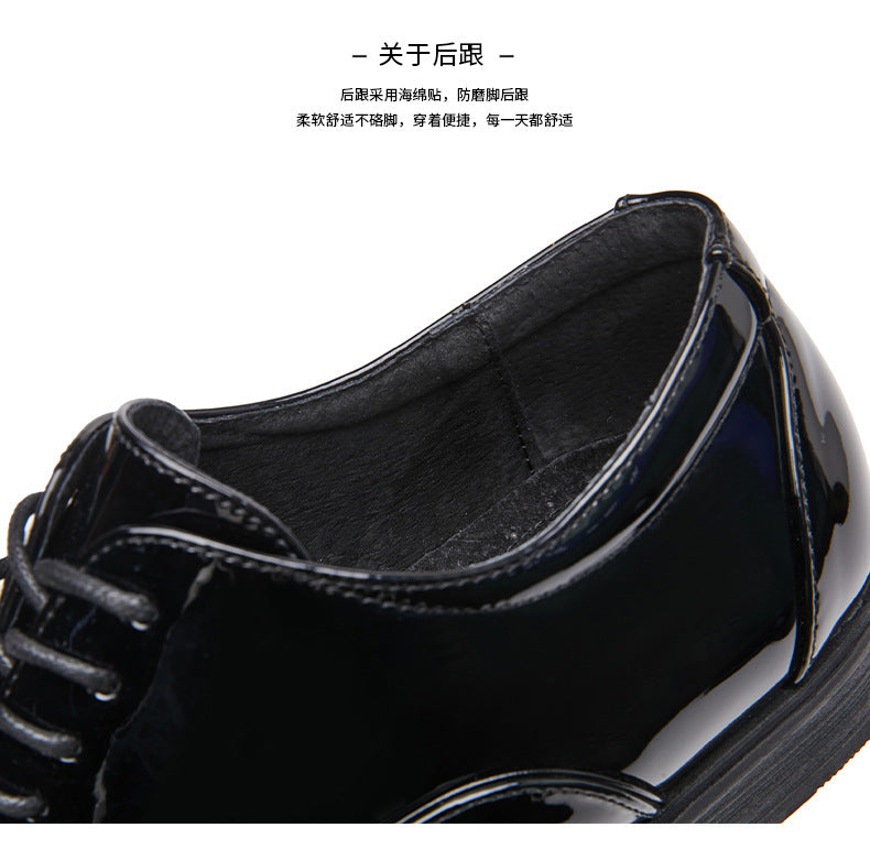British 2024 New Spring Summer Patent Leather Shiny Men's Shoes Three-piece Toe Business Formal Oxford Youth Wedding  HK99