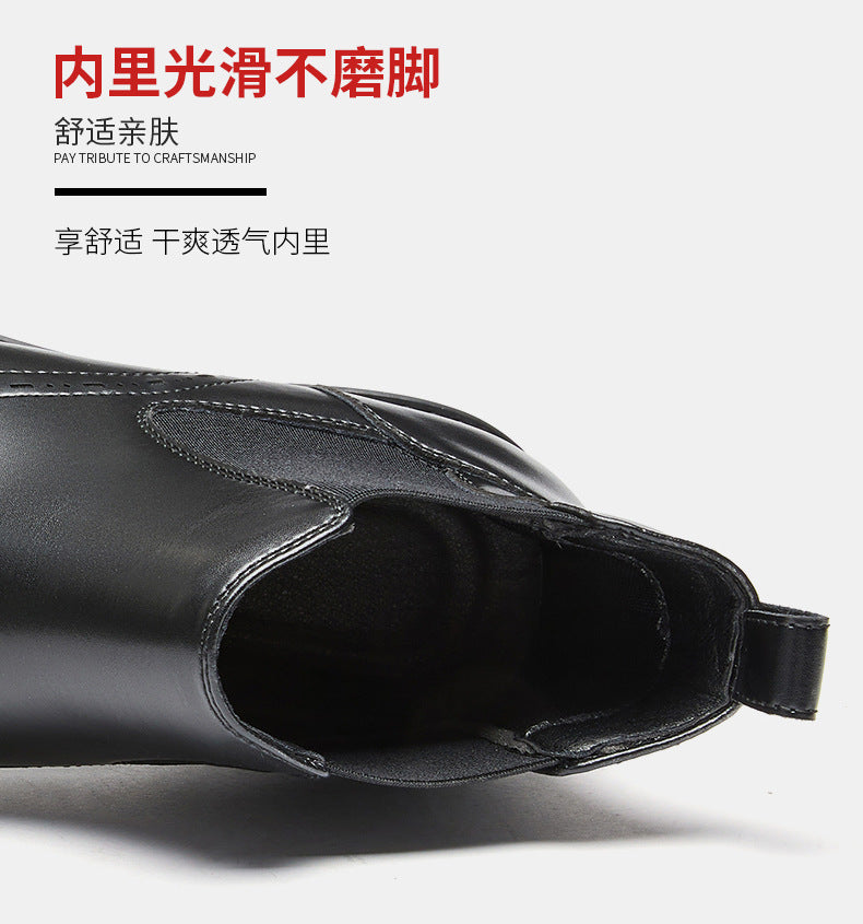 Men's British Style Chelsea Dr.Martens Business High-top Leather Shoes Genuine Leather British Tube Short Boots Casual Spring Autumn  HK98