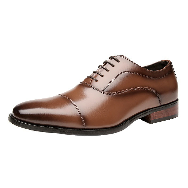 Japanese 2024 New Genuine Leather Business Shoes for Men Three-piece Toe Formal Shoes Pointed Toe Office Wedding Oxford Shoes with Wood HK92