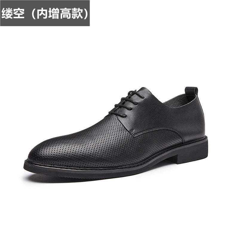 2024 New Spring and Summer Dress Leather Shoes with Inner Height Increase, Business and Casual Men's Shoes HK40