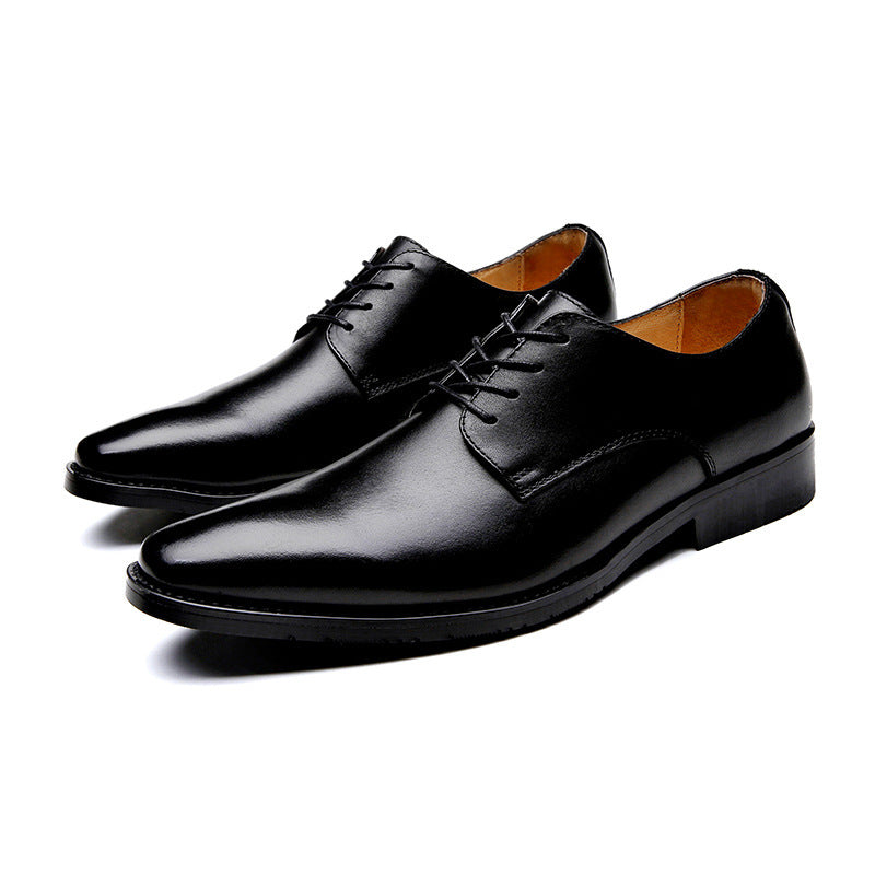 2024 New Handmade Men's Shoes Top Grain Leather Formal Business Leather Shoes Soft Soles Genuine Derby British Style Pointed Toe HK83