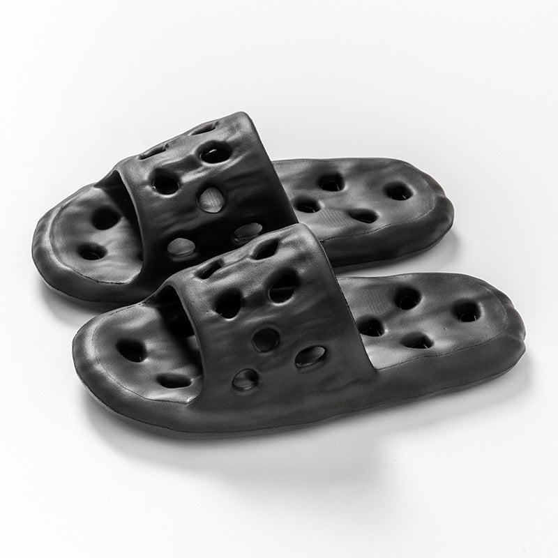 2023 New Women's Bathroom Hollow Slippers Indoor Anti-slip Couple Soft-feel Shower Slippers for Men Wholesale HK21