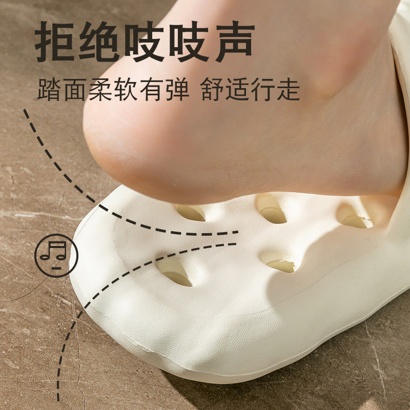 2023 New Women's Bathroom Hollow Slippers Indoor Anti-slip Couple Soft-feel Shower Slippers for Men Wholesale HK21