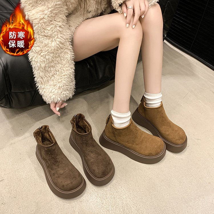 Platform Height-increasing Women's Birkenstocks Dr.Martens 2024 New Fall Winter Fleece-lined Snow Boots Short Boots Winter Shoes  HK36