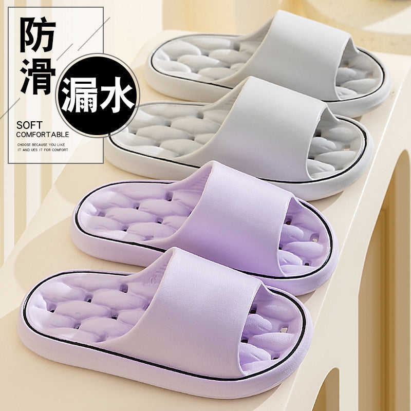 Summer Women's Bathroom Drainage Slippers Indoor Household Anti-slip Quick-dry Silent Slippers for Men Wholesale HK20