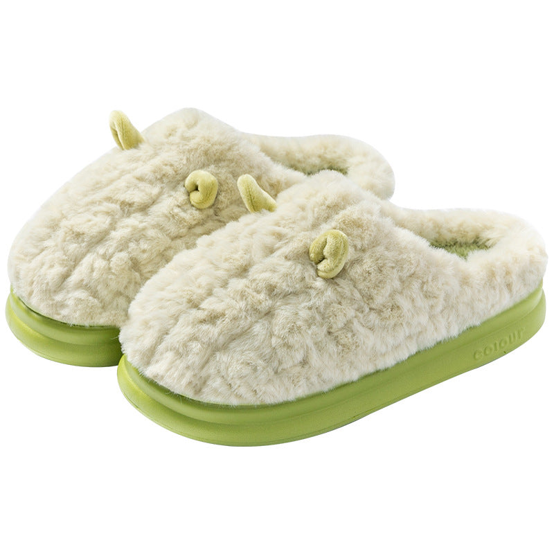 Soft-feel Cotton Slippers for Women 2024 New Fall Winter Indoor Thick Soles Warm Fuzzy Maternity Slippers for Men  HK26